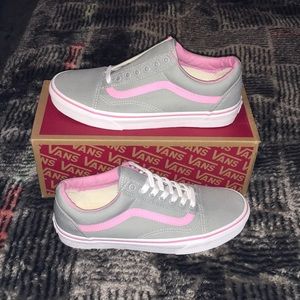 grey and pink vans